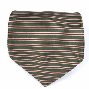 READ-Brooks Brothers Tie Silk Red Green Beige Striped Textured Business Necktie